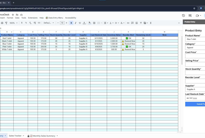 do a sales tracker with dashboards